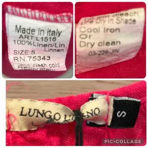 NWT‎ Lungo L'Arno Womens S Dress Knee Length Pink 100% Linen Short Summer Italy thumbnail 8