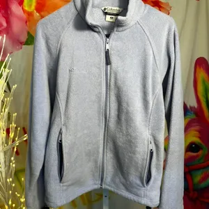 H76 Columbia grey fleece jacket Size M thumbnail 1