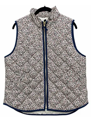 NWT J Crew Mercantile Women Vest Large Floral Quilted Full Zip Preppy Outdoor thumbnail 1
