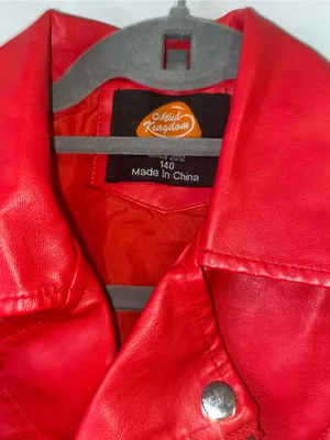 Red Faux Leather Moto Vest - Unbranded thumbnail 2