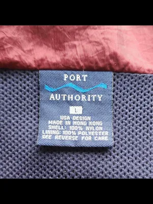 Port Authority Navy Bomber Jacket with Burgundy Collar thumbnail 2