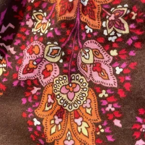 6‎ Degrees Cami Top Brown Boho Paisley Floral Smocked Hem Womens Size L thumbnail 4