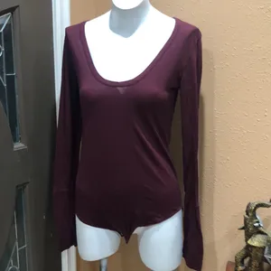 Free people intimately burgundy bodysuit thumbnail 3
