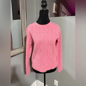 VTG J. Crew Lambs Wool Rabbit Hair Pink Barbiecore Knit Sweater Size Medium. thumbnail 2