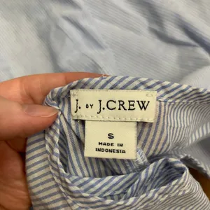 J. Crew Striped Tie‎ Front Short Sleeve Top Blue White Women's Size Small Cotton thumbnail 5