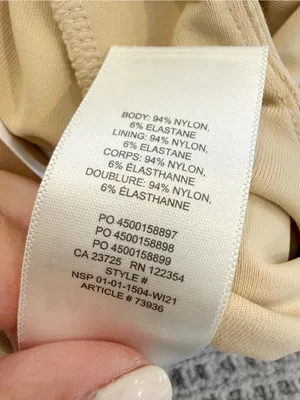 ARITZIA BABATON‎ Contour Square Neck Long sleeve Bodysuit in Nude Beige Medium thumbnail 7