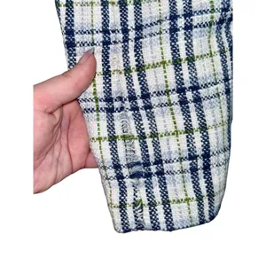 Abercrombie & Fitch White Blue Green Plaid Tweed Sleeveless Mini Dress Womens M thumbnail 8