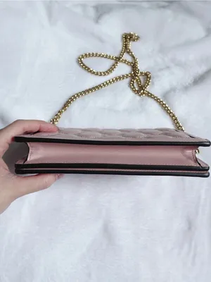 GUCCI Gg Matelassé Chain Wallet - Light Pink thumbnail 4