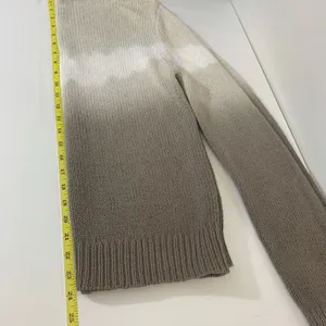 Splendid Women's S Ombre‎ Dip-Dye Cotton Shaker Knit Crewneck Sweater Taupe thumbnail 4