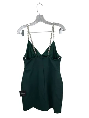 NEW Lulus She's Extra Emerald Green Pearl Strap Bodycon Mini Dress Size Large thumbnail 5