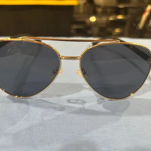 Stylish Gold Aviator Sunglasses thumbnail 6