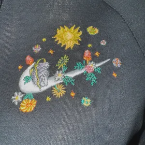 NIKE Women's Long Sleeve Half Zip Black Dress Floral Swoosh NWT $80 Size‎ XS thumbnail 5