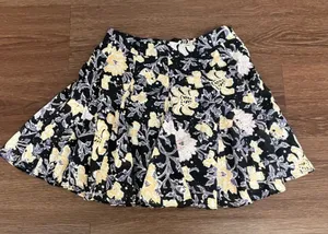 Free People Floral Pleated Mini Skirt Black 2 thumbnail 1