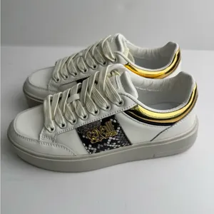Roberto Cavalli leather White and Gold Women's Sneakers thumbnail 10