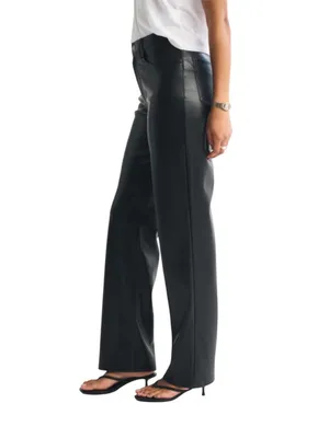Abercrombie Curve Love High Rise 90s Relaxed Vegan Leather Pant Black Size 26 thumbnail 6
