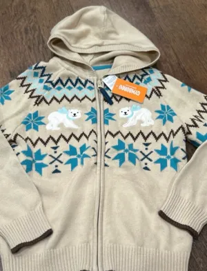 Gymboree Hooded Sweater Size 6 ~ Soft Cotton Sweater Nordic Adventure NWT thumbnail 3