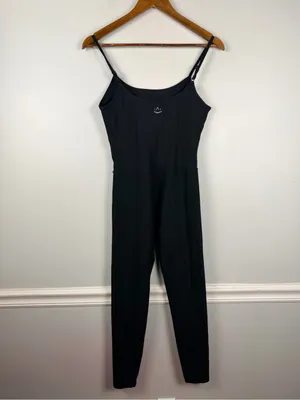 Beyond yoga Spacedye Uplevel Midi Jumpsuit in dark grey/black size medium thumbnail 3