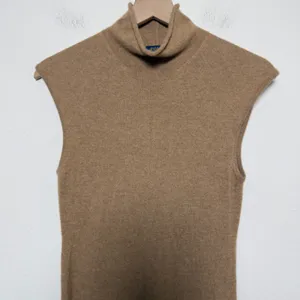 Polo Ralph Lauren Women 100% Cashmere Midi Dress M Camel Turtleneck Fit & Flare thumbnail 4