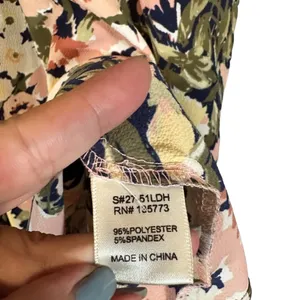Olivaceous Pink Multicolor Floral Tropical Sleeveless Summer Dress Women Sz M thumbnail 7