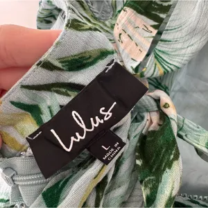 NEW!! Lulus St Tropez Mint Blue Leaf Print Halter‎ Dress thumbnail 6