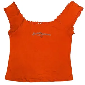 HARLEY DAVIDSON LADIES SIZE 2X XXL TANK TOP-VINTAGE 2002 ORANGE Ruffle Sleeve thumbnail 1