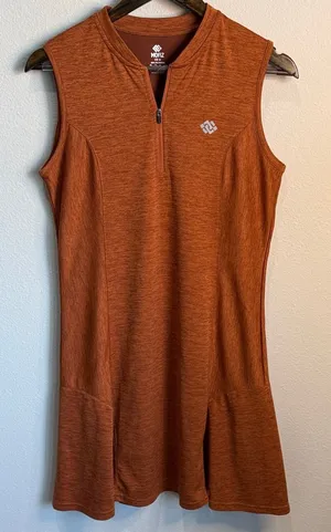 Mofiz Heathered Burnt Orange Quarter Zip fAthletic Dress Size M thumbnail 1