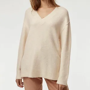 Aritzia Wilfred Merian Hush Knit V-Neck Sweater In Cream XS Classic Neutral thumbnail 10