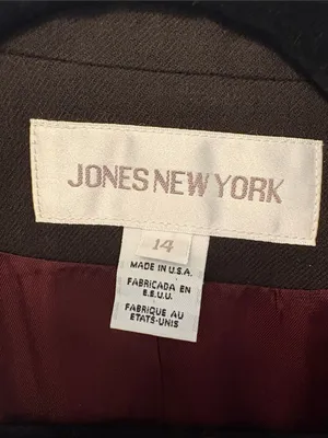 Jones New York Brown Single Breasted Blazer 14 Workwear Office Business Vintage thumbnail 2
