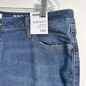 Sonoma Goods For Life Slim‎ Boot Mid Rise Dark Wash Jeans 18S New With Tags thumbnail 4