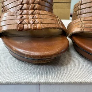 Classiques Entier Rialto Brown Woven‎ Leather Stiletto Sandals Womens 7.5M thumbnail 11
