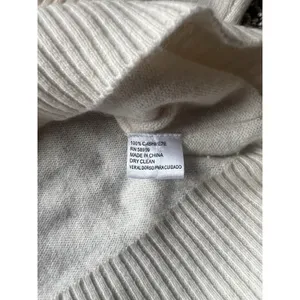 Charter Club Womens‎ 100% Cashmere Turtleneck Sweater Cream Knit thumbnail 2