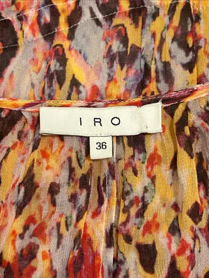 IRO Orange Plum Ohno Abstract Tribal Print Mini Flowy Tie Waist Sleeveless Dress thumbnail 11