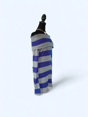 Vintage Y2K Grane McBling Blue Gray Striped Top size XL 💙 thumbnail 2