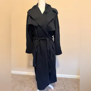 NWT SKIMS boyfriend fleece oversized trench coat size small in Onyx thumbnail 3