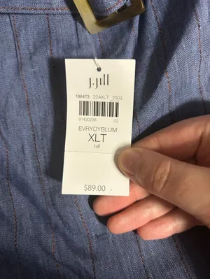 J. Jill Navy Wide-Leg Linen-Blend Pants XLT thumbnail 2