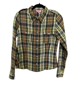 Warner Bros Speedy Gonzales, Flannel Button-Up blouse Size M crystal buttons thumbnail 2