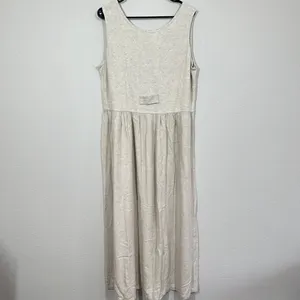 Vintage Timbuktu Station Womens L Midi Dress Oatmeal Linen Blend Knit Lagenlook thumbnail 6