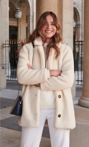 NWT SÉZANE ISÉE COAT White WOOL soft SZ42 us10 bust44 thumbnail 1