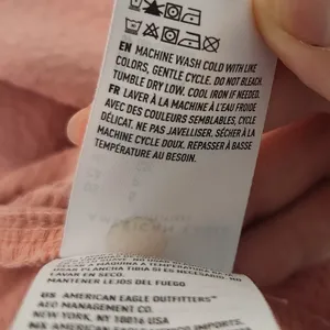 American Eagle Pink Long Sleeve Oversized Corduroy Button-Up Shirt Size Small thumbnail 5