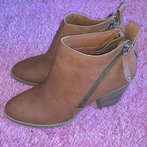 Dolce Vita Zip-Up Leather Booties Brown Size 10 thumbnail 3