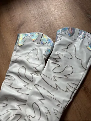 Western holographic thigh high cowgirl boots thumbnail 11