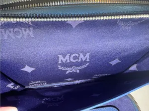MCM Navy Leather Zip Wristlet thumbnail 7