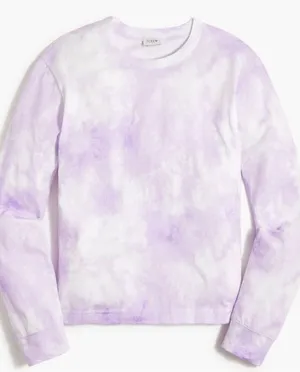 J.crew purple tie dye crewneck long sleeve top M thumbnail 1