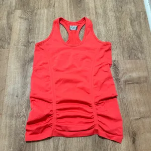 Athleta | Momentum Ruched Tank Top Coral Pink‎ Racerback Athletic Shirt, Size S thumbnail 2