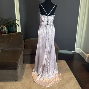 Women’s Full Length Prom Party Dress Criss Cross Straps Leg Slit Size 10 NWOT thumbnail 6