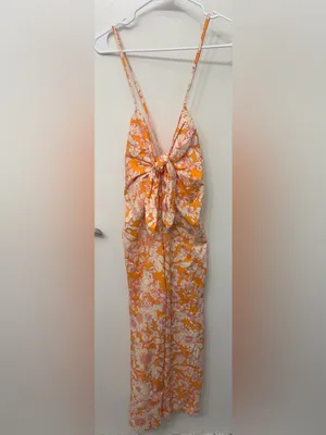 EUC J.Crew Tie Front Cotton Poplin Midi Dress thumbnail 4