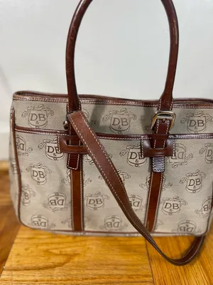 Dooney & Bourke Brown work office Executive Satchel Signature Logo Canvas bag thumbnail 2