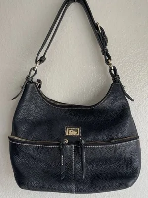 Dooney & Bourke Pebble Grain Classic Black Leather Hobo Handbag Adjustable thumbnail 2