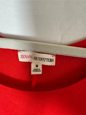 Zenana Outfitters Red Long Sleeve Scoop Neck Top thumbnail 4