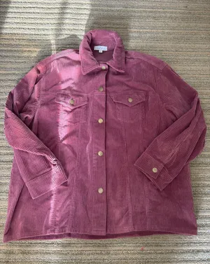 Mauve Corduroy Button Up Shacket Pink Size XS thumbnail 1
